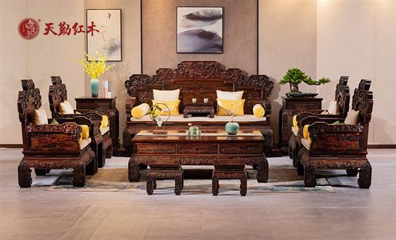 天勤紅木 紅木家具印尼黑酸枝(學(xué)名：闊葉黃檀)碩果累累沙發(fā)客廳系列13件套