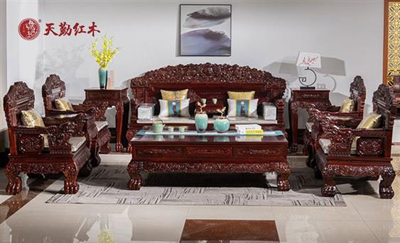 天勤紅木 紅木家具紅酸枝（學(xué)名：巴里黃檀）事事如意沙發(fā)紅酸枝沙發(fā)