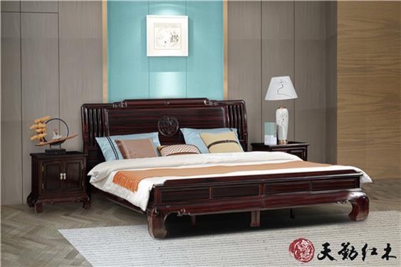 天勤紅木 材質(zhì)：條紋烏木  2米圓夢(mèng)大床