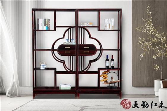 天勤紅木 材質(zhì)：條紋烏木  韻江南博古架
